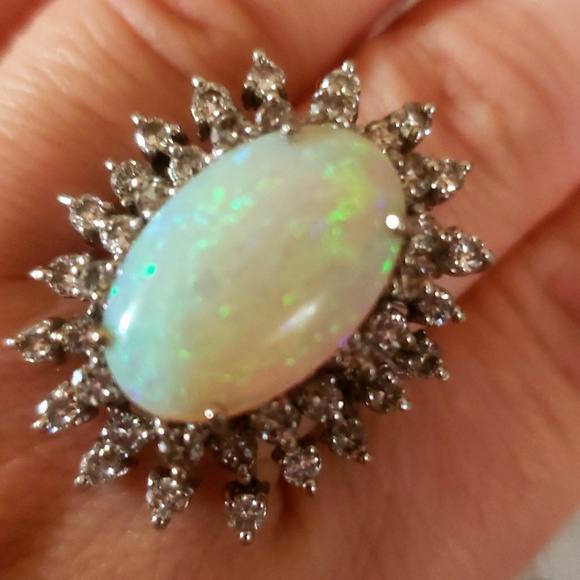 Gigantic opal diamond ring - Picture 7 of 8